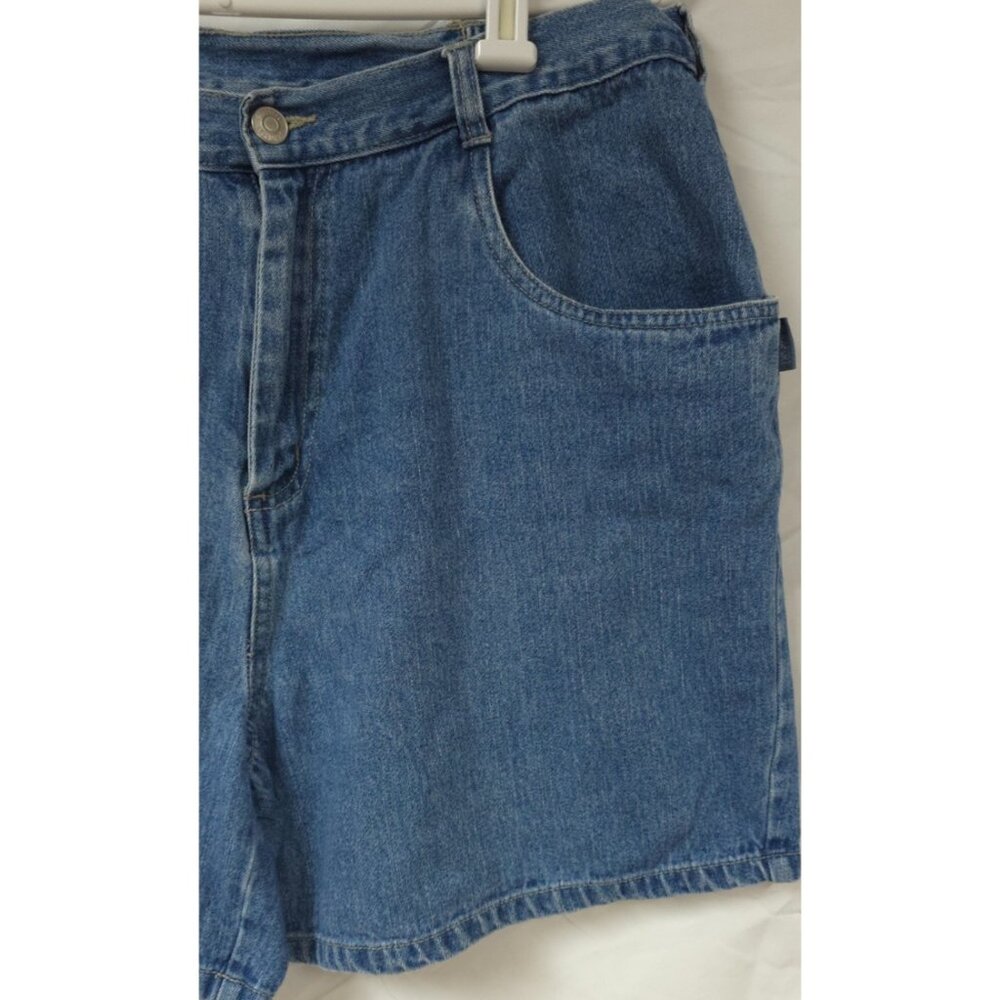 Vtg Blassport Womens 14 Stretch High Rise Med Wash Wide Leg Denim Shorts W34xL5 - Picture 3 of 11